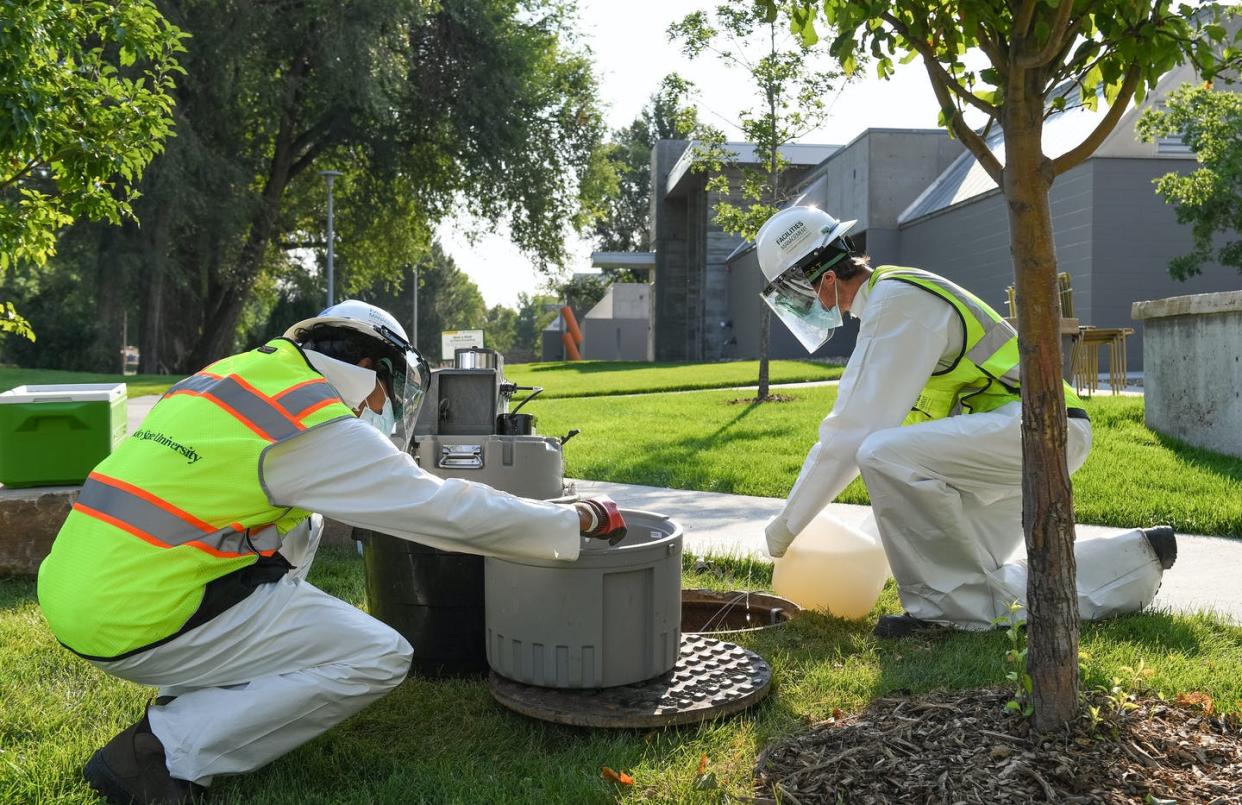 <span class="caption">Sampling wastewater can be time-intensive.</span> <span class="attribution"><span class="source">John Eisele/Colorado State University</span></span>