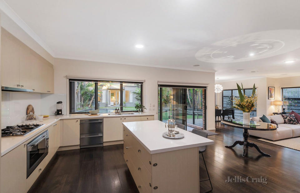 marble top counter in modern kitchen