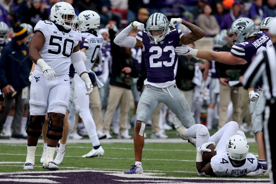 Kansas State defensive back Julius Brents recorded 49 tackles and one interception last season.