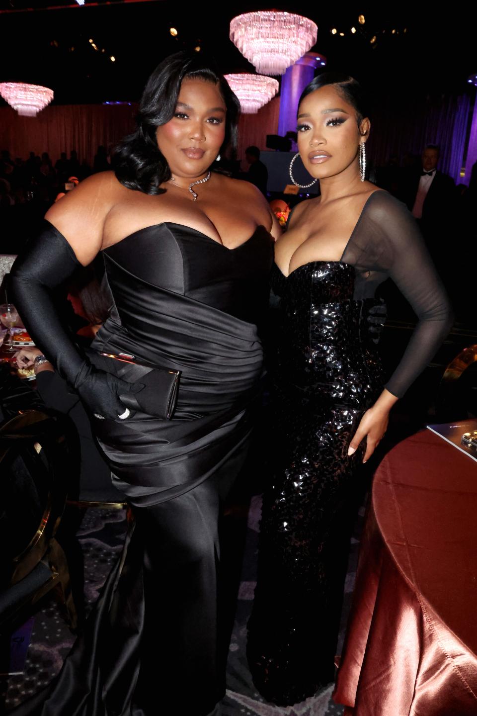 Honorees Lizzo and Keke Palmer pose together at the Black Music Action Coalition Gala presented by Live Nation at The Beverly Hilton on Sept. 21, 2023, in Beverly Hills, California.