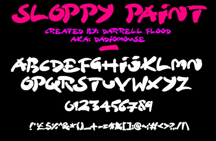 Example image of Sloppy Paint, one of the best free graffiti fonts