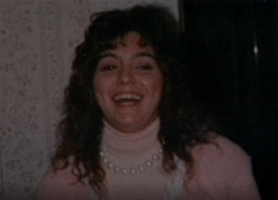 An undated photo shows Sharon Hammack wearing her pearl necklace.