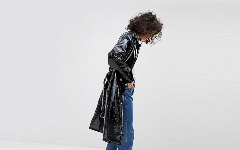 Mango Vinyl Trench Jacket