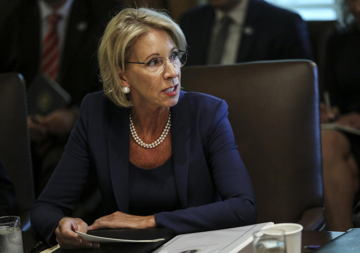 U.S. Secretary of Education Betsy DeVos is preparing new guidelines for how schools should handle sexual offenses. (Photo: Getty Images)