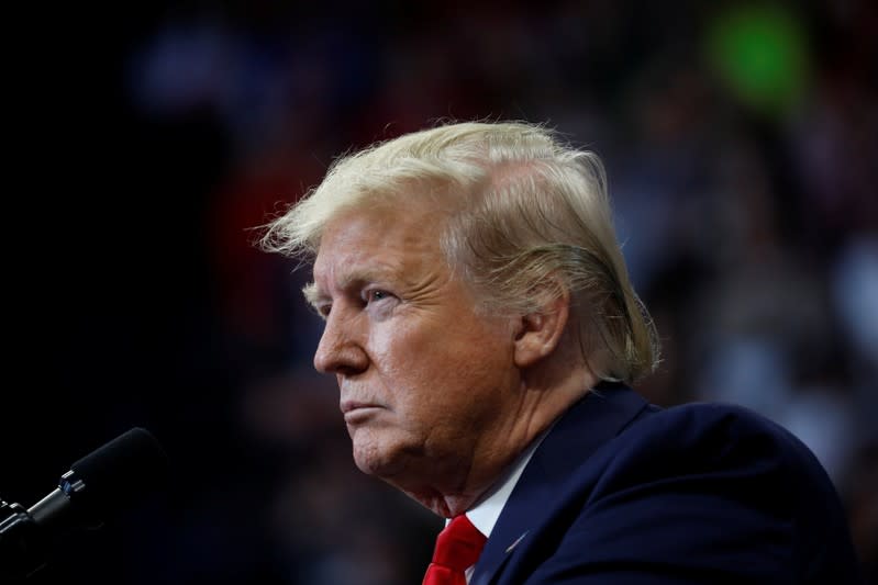 President Donald Trump holds a campaign rally in Lexington, Kentucky