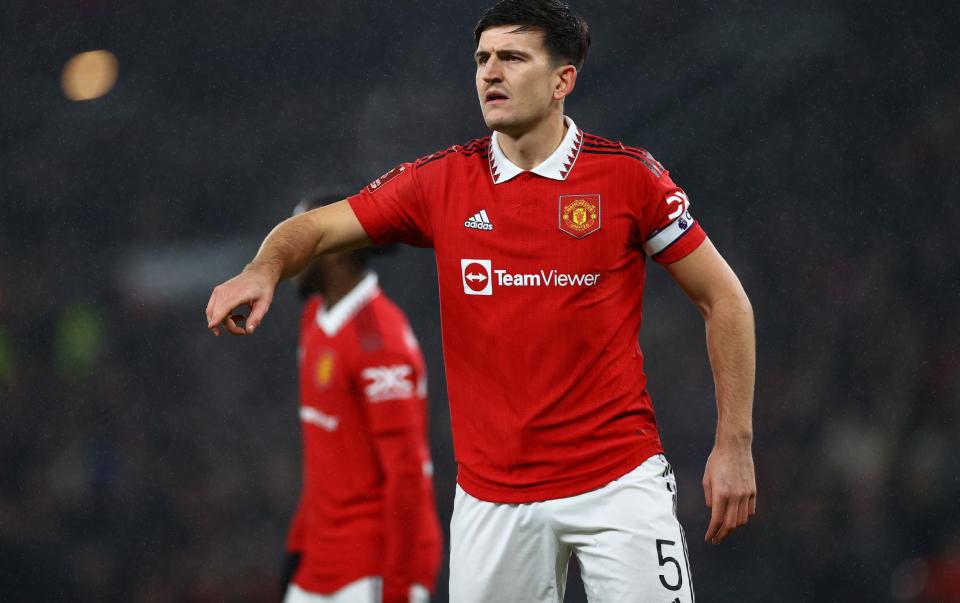 Harry Maguire of Manchester United during the Emirates FA Cup Fourth Round match between Manchester United and Reading at Old Trafford - GETTY IMAGES