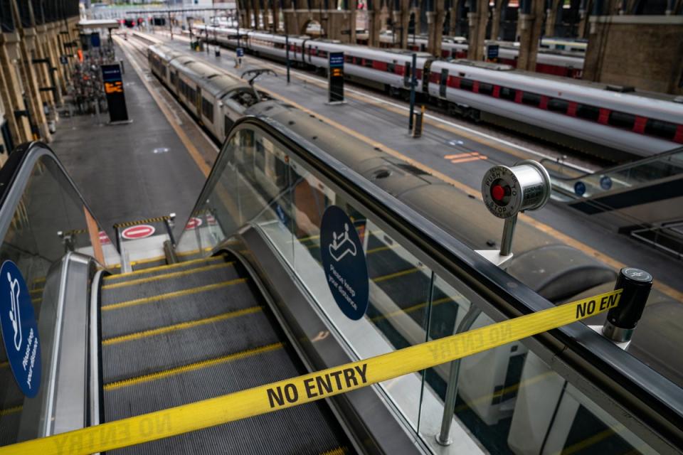 A platform is closed off at Kings Cross Station (PA) (PA Wire)