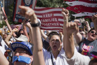 <p>Activists shout during the rally to protest the Trump administration’s immigration policies Saturday, June 30, 2018, in New York, New York. (Photo: Kevin Hagen/AP) </p>