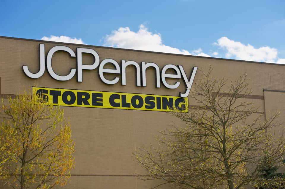 The JCPenny Department Store with a Store Closing banner on April 27, 2014. The JCPenny store is located in the Burlington Center Mall in Burlington, NJ. 