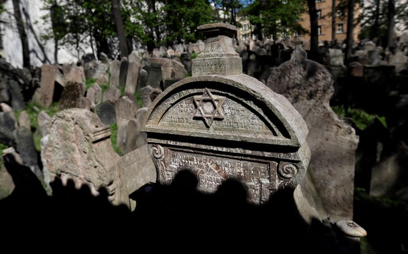 Tombstones are seen at the Old Jewish Cemetery in Prague