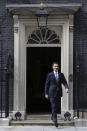 Britain's Foreign Secretary Jeremy Hunt leaves 10 Downing Street, following a meeting held over British oil tanker Stena Impero which was captured by Iran, Saturday July 20, 2019. Hunt has said Britain's response to Iran's seizure of a British-flagged ship in the Strait of Hormuz "will be considered but robust."(Aaron Chown/PA via AP)