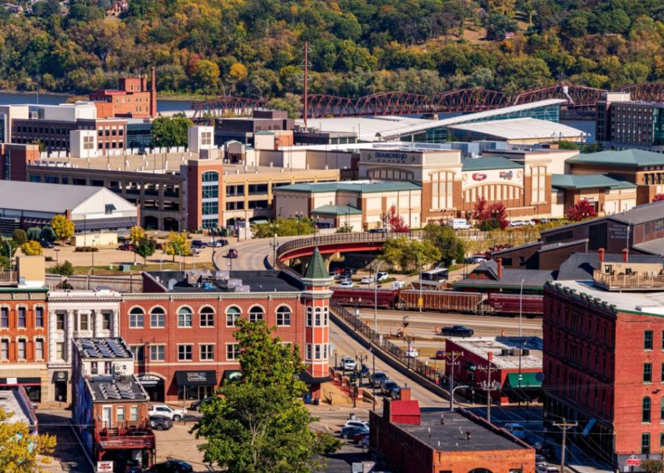 Historical buildings in downtown Dubuque.