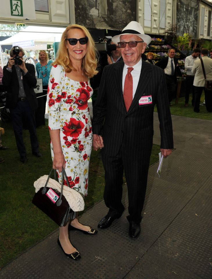 Jerry Hall et son nouveau mari Rupert Murdoch. 