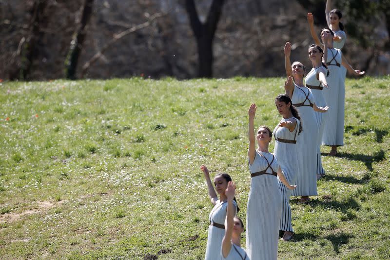 Lighting ceremony of the Olympic flame for Tokyo 2020