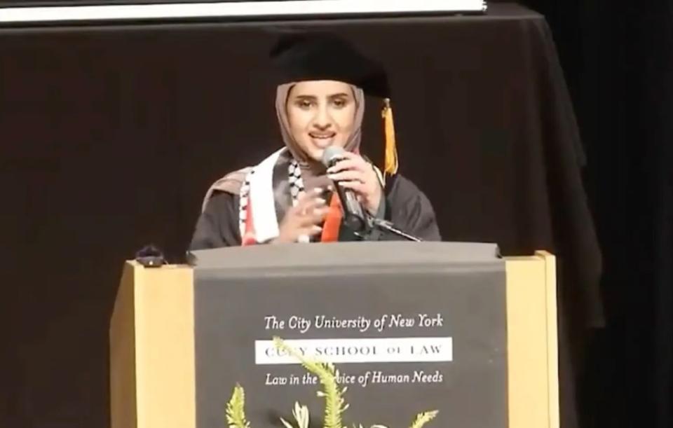 Student-selected CUNY Law School student Fatima Mousa Mohammed unleashed a hate-filled talk at last year’s commencement.