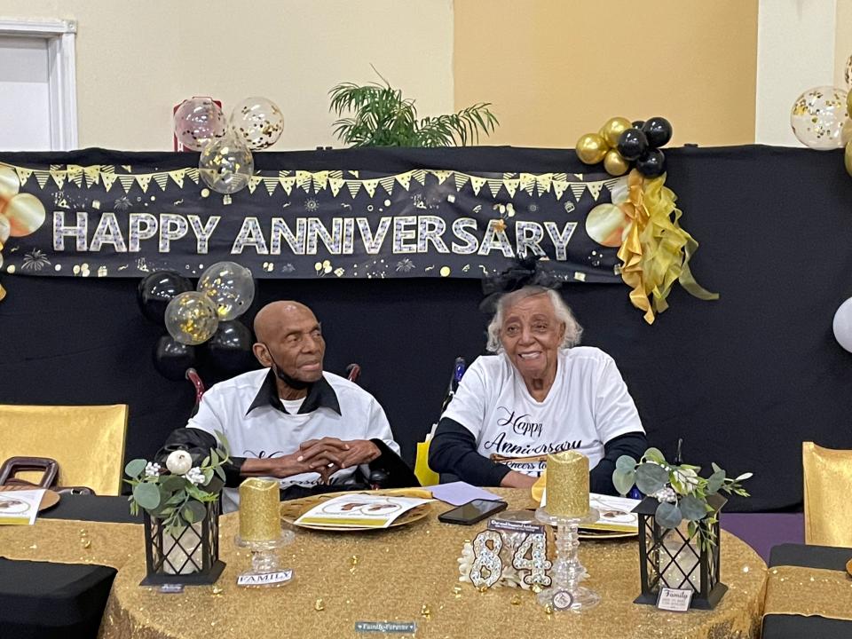 Cleovis Whiteside and Arwilda Whiteside. The couple lives in White Hall, Arkansas and as of 2023 has been married for over 80 years.