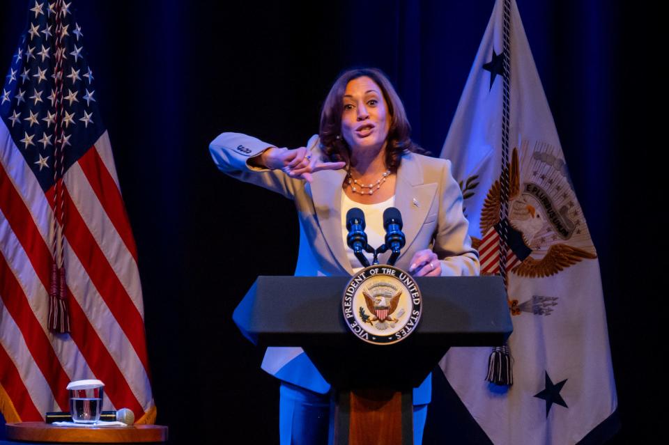 Vice President Kamala Harris visited Jacksonville on July 21 to speak out against the new standards adopted by the Florida State Board of Education in the teaching of black history in the State of Florida.