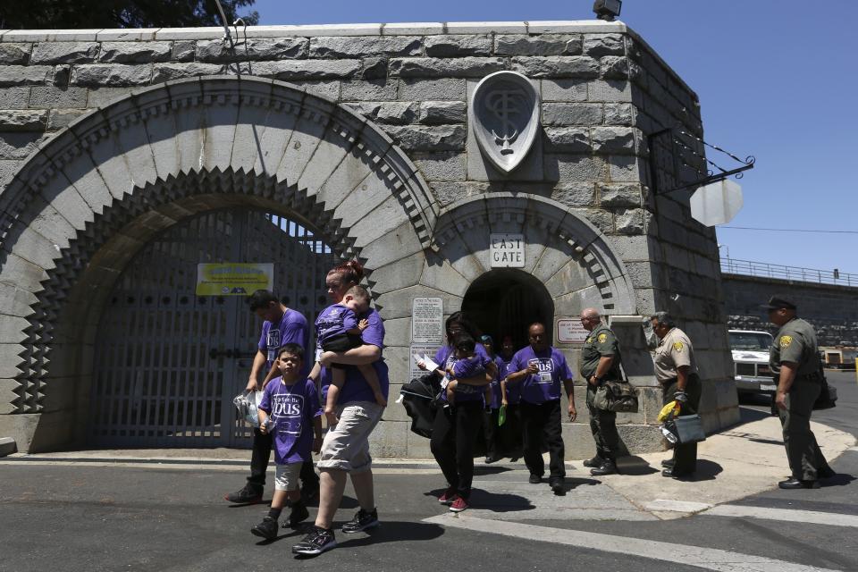 Visitors leave Folsom State Prison following a "Get On the Bus" visiting day to Folsom State Prison