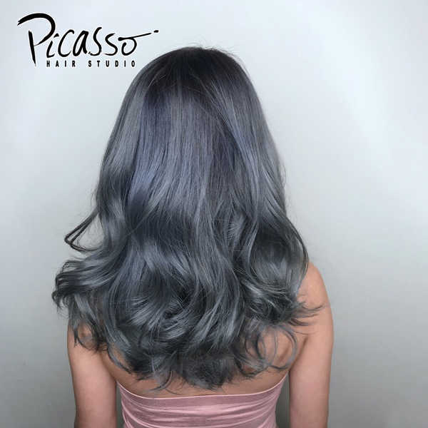 dark grey blue hair