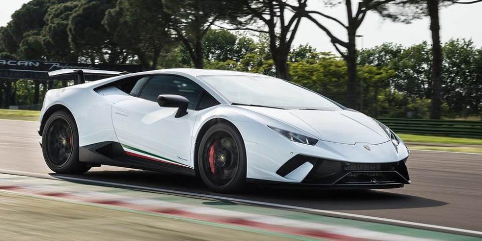 <p>The Huracan Performante currently holds the third-fastest production car lap <a href="https://www.roadandtrack.com/new-cars/videos/a32781/lamborghin-huracan-performante-sets-a-65201-at-the-nurburgring/" rel="nofollow noopener" target="_blank" data-ylk="slk:around the Nurburgring;elm:context_link;itc:0;sec:content-canvas" class="link ">around the Nurburgring</a>, which should give you an idea of what kind of performance this car puts out. With <a href="https://www.roadandtrack.com/new-cars/car-technology/news/a33451/lamborghini-huracan-performante-aerodynamics/" rel="nofollow noopener" target="_blank" data-ylk="slk:trick aerodynamics;elm:context_link;itc:0;sec:content-canvas" class="link ">trick aerodynamics</a> and a 631-horsepower V-10, the Performante is one serious track machine. <a href="https://www.ebay.com/itm/2019-Lamborghini-Huracan-Performante/254570337694?hash=item3b4593159e:g:UMAAAOSwJx1eg-RW" rel="nofollow noopener" target="_blank" data-ylk="slk:Here's one;elm:context_link;itc:0;sec:content-canvas" class="link ">Here's one</a> with just over 1000 miles on the clock you can own today. </p>