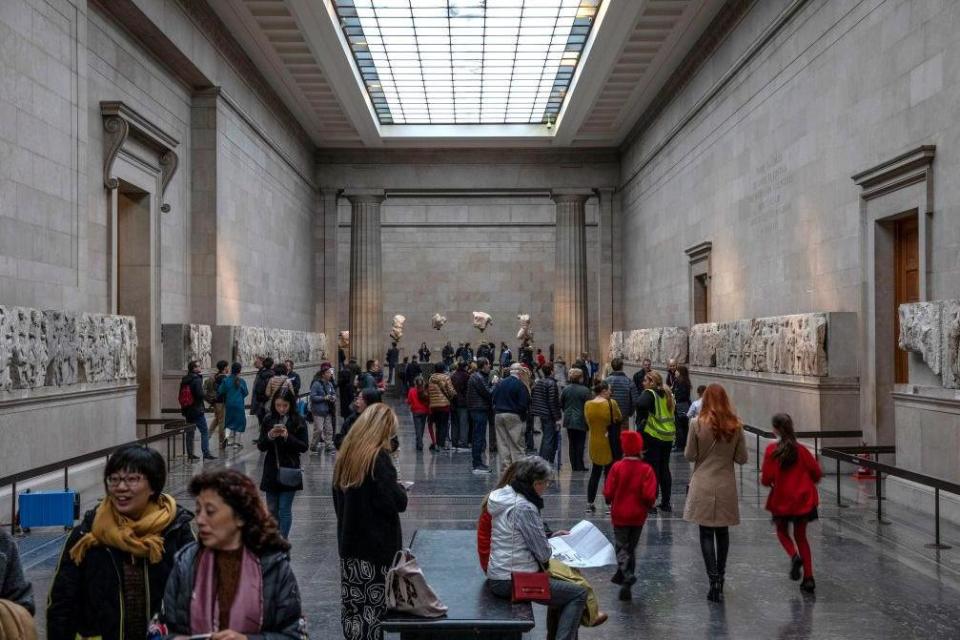 Sections of the Parthenon Marbles also known as the Elgin Marbles are displayed at The British Museum (Getty Images)