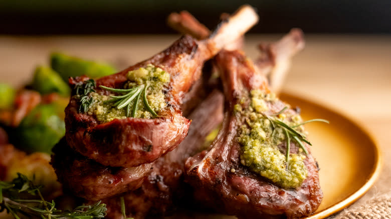 Plate of lamb chops