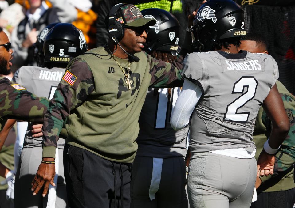 Colorado coach Deion Sanders said QB Shedeur Sanders is healing from his fractured back and will return to Boulder for the 2024 season.