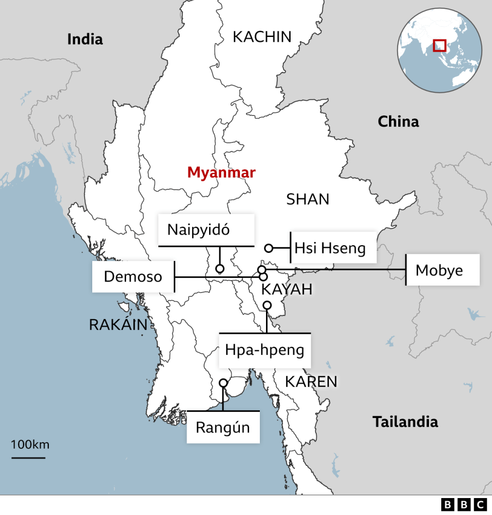 Mapa de Myanmar