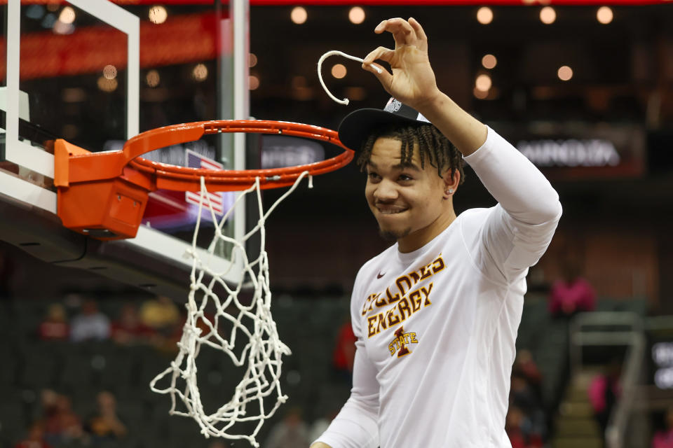 The Cyclones celebrated a Big 12 championship, but a No. 1 seed wasn't in the cards. (Scott Winters/Icon Sportswire via Getty Images)