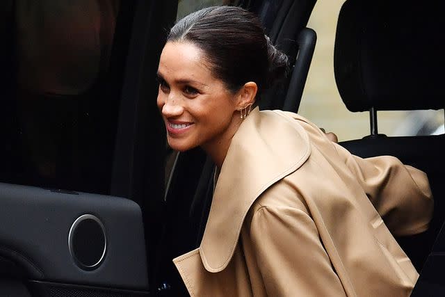 <p>BEN STANSALL/AFP via Getty Images</p> Meghan Markle visits Smart Works on January 10, 2019 in London, England.
