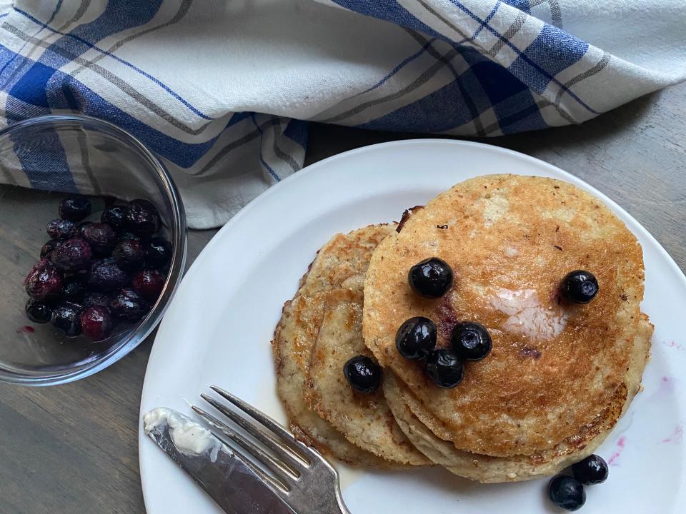 Using corn masa, the texture of the finished product on these pancakes was closer to that of potato patties.