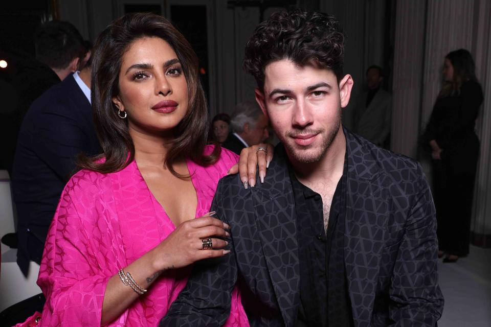 <p>Pascal Le Segretain/Getty Images</p> Priyanka Chopra and Nick Jonas