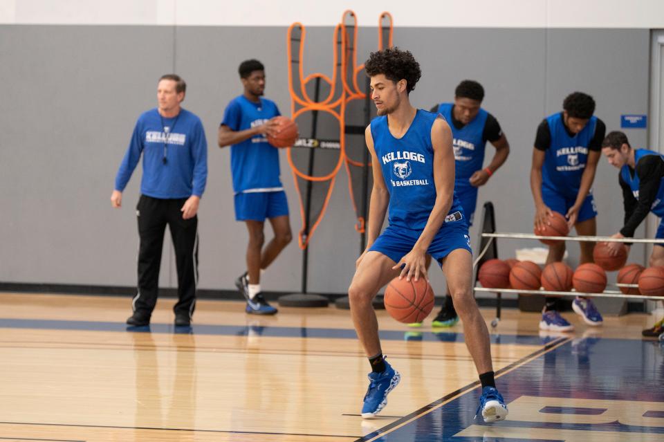 Kellogg Community College standout Brett White, a former Battle Creek Central graduate, has the Bruins enjoying a standout season. KCC will begin its postseason on Tuesday.