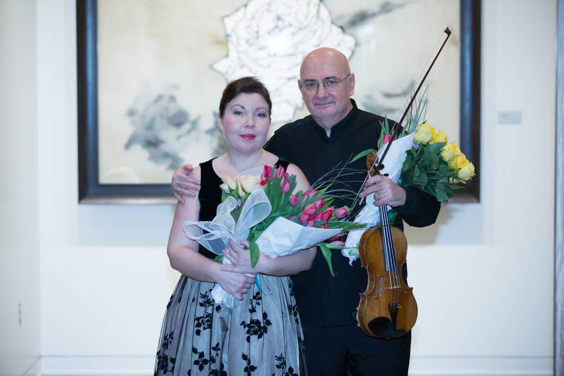 Husband and wife violinist Ben Sayevich and pianist Lolita Lisovskaya- Sayevich will perform Feb. 9.