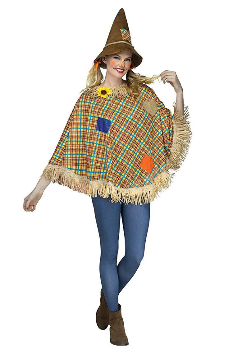 Fun World Women's Scarecrow Poncho, Multi, One Size