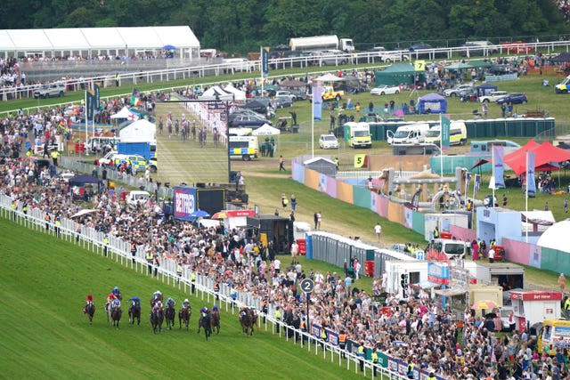 Runners and riders during the Betfred Derby (Tim Goode/PA)