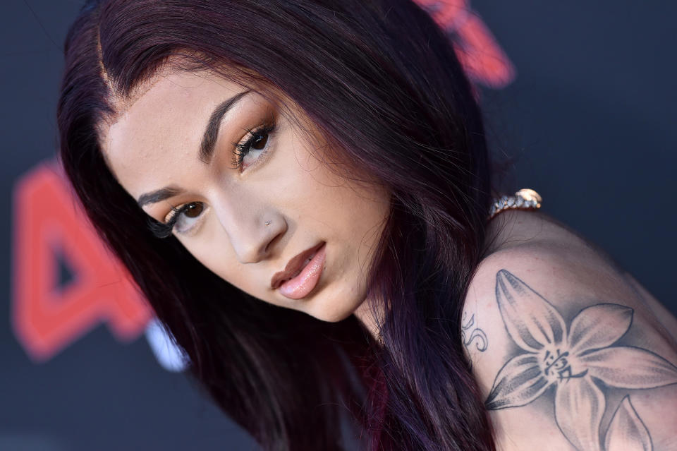 Bregoli looks over her tattooed shoulder at the camera in a tight shot on the red carpet (Axelle/Bauer-Griffin / FilmMagic)