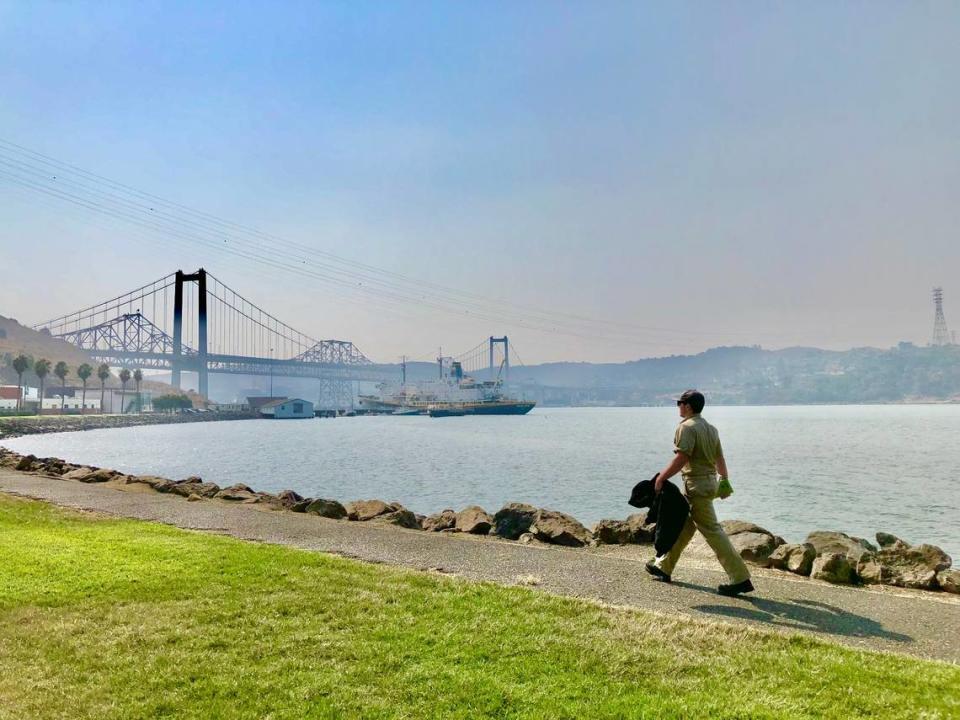 The California State University Maritime Academy campus is located on the waterfront in Vallejo. It includes the 500-foot Golden Bear training vessel.