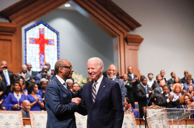 Democratic U.S. presidential candidate and former Vice President Joe Biden attends at New Hope Baptist Church in Jackson