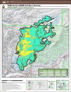 McBride Fire BEAR Soil Burn Severity May 2022