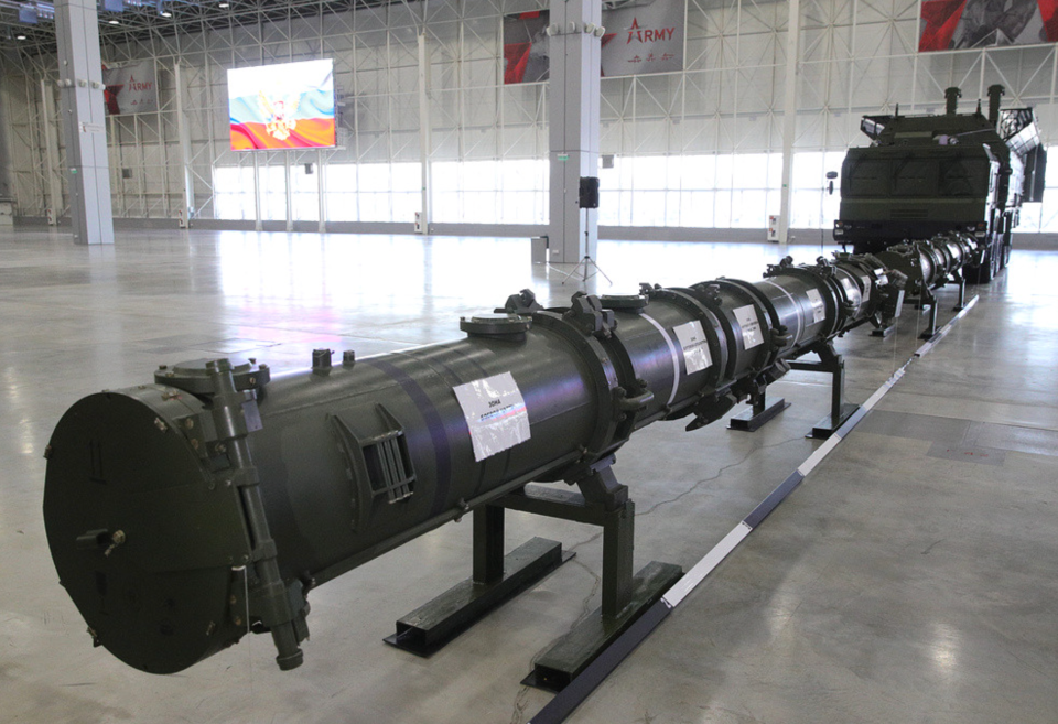 The launch canisters for the 9M729 missile and their associated TEL. <em>Sergei Bobylev/TASS</em>