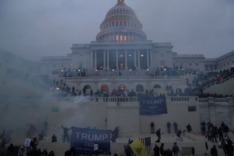 Supporters of U.S. President Donald Trump gather in Washington