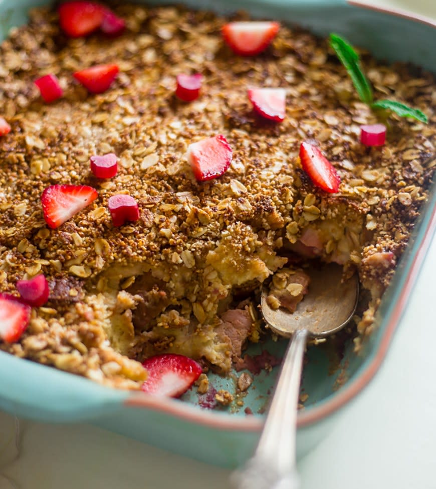 Strawberry French Toast Bake With Rhubarb from Food Faith Fitness