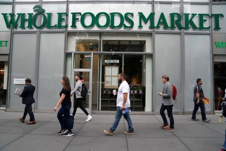 FILE PHOTO: A Whole Foods Market is pictured in the Manhattan borough of New York City, New York, U.S. June 16, 2017. REUTERS/Carlo Allegri/File Photo