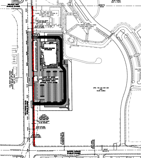 The site would be right next to a current Clark County Fire Station on Hollywood Boulevard near Sahara Avenue and would encompass about four acres of land for the police substation itself. (Clark County)