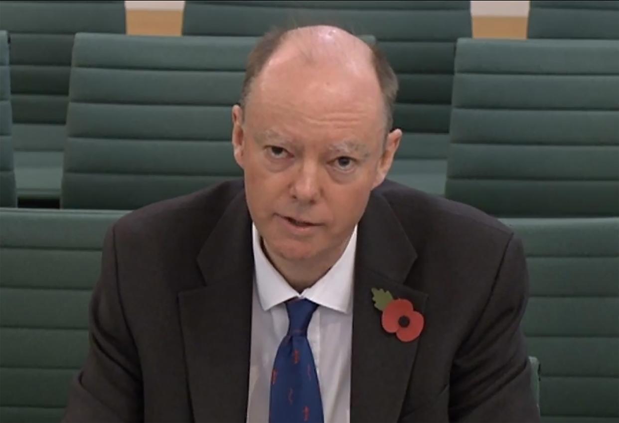 Chief medical officer Chris Whitty gives evidence to the Commons Science and Technology Committee (PRU/AFP via Getty Images)