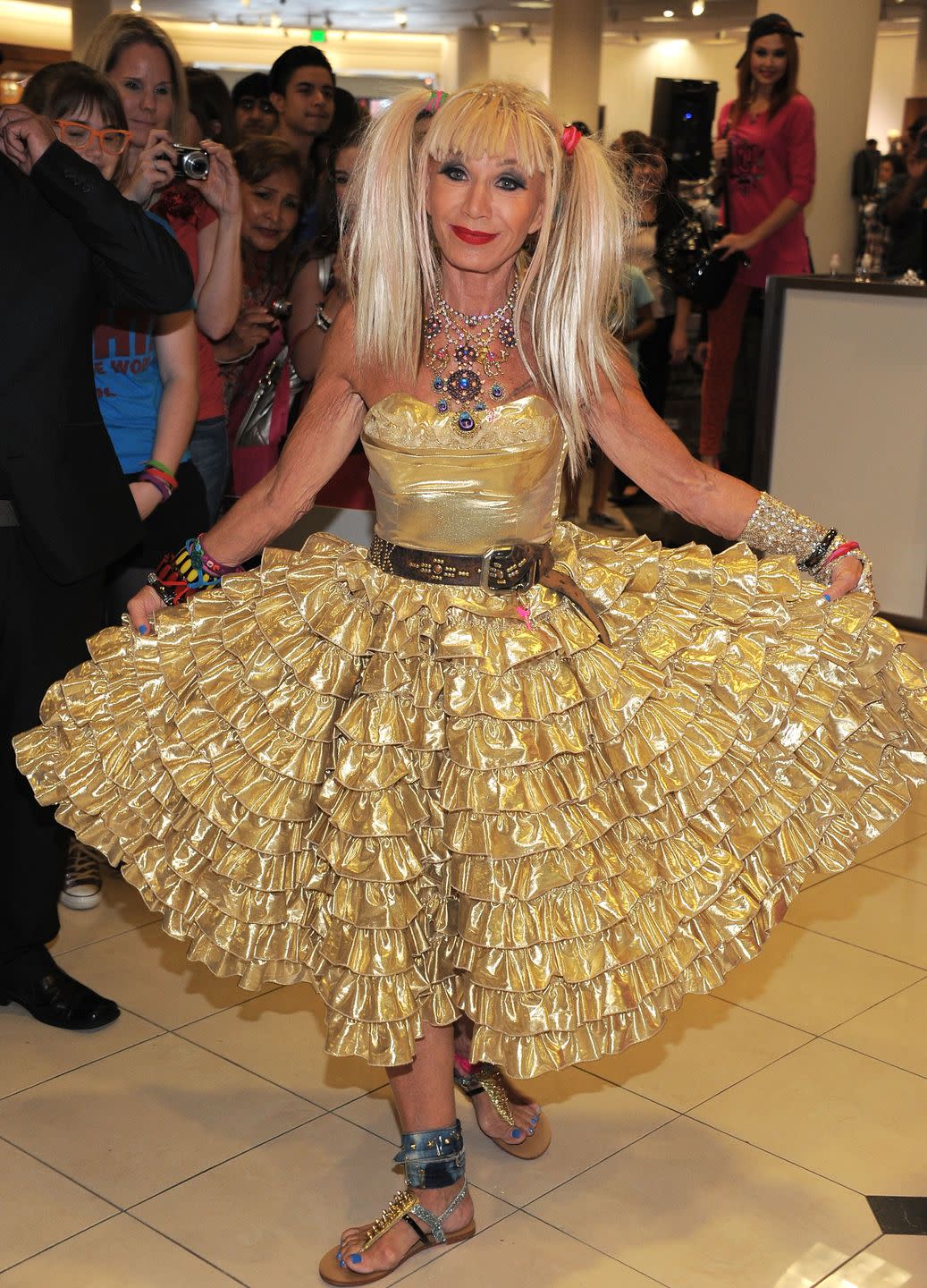 betsey johnson celebrates the 10 year anniversary of the grove with a one of a kind anniversary shoe