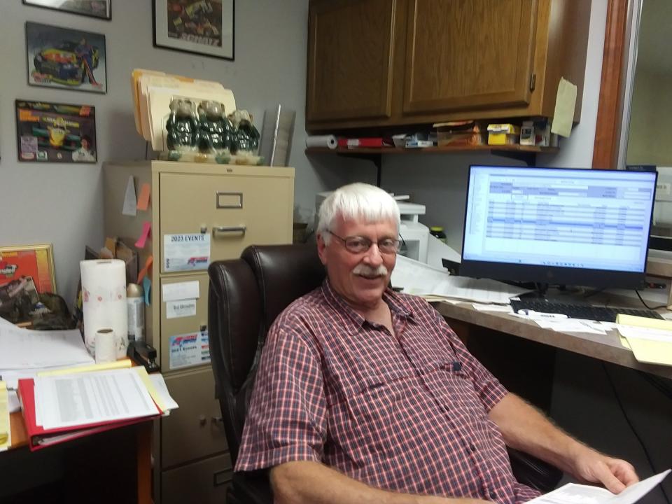 Gosport Clerk-Treasurer Donnie Hall in his town hall office on July 11, 2023.