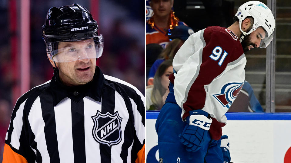 Former NHL referee Tim Peel deleted a tweet on Saturday calling Nazem Kadri's injury 