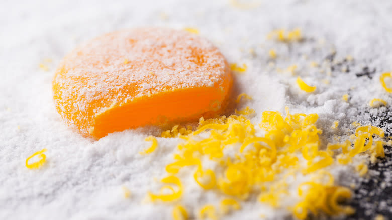Grated salt cured egg yolk 